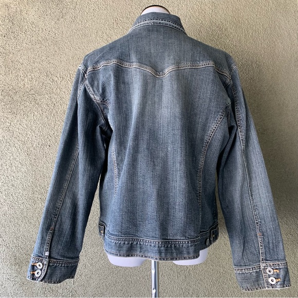 “Chico’s” Denim Jean Jacket with Rhinestones size 12 - Picture 3 of 12